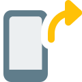Mobile with forward sign for instant messenger icon