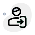 Login access of a user with a right direction arrow key icon