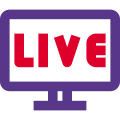 Live media content telecast available on personal computer icon