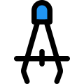 Geometrical instrument of a mathematical student layout icon