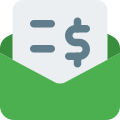 Mail invoice for digital payment receipt amount icon