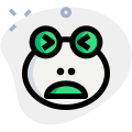 Frog emoticon frown with mouth open and squinting icon