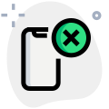 Prohibited to use cell phone with crossed logo icon