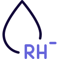 Negative type rh blood isolated on a white background icon