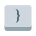 Right Curly Parentheses  Key icon