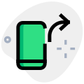 Mobile with forward sign for instant messenger icon