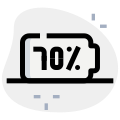 Seventy percent phone battery charging level layout icon