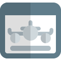 Landing page of Android web page with a plane landing logotype icon