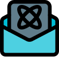 Sending information regarding nuclear power in the mail icon