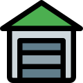 Closed private storage in-house garage layout unit icon