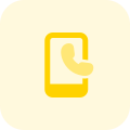 Cell phone with with hand receiver layout icon