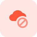 Cloud network disconnected and offline isolated on a white background icon
