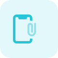 Smartphone media attachment with paper clip layout icon