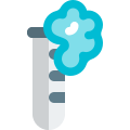 Foam formation on a testing tube in a lab icon