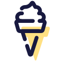 와플 콘에서 아이스크림 icon