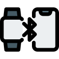 Notch smartphone bluetooth connectivity with smartwatch layout icon