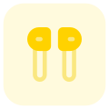 Bluetooth enabled pair of earphones to be connected wirelessly icon