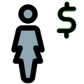 Salary transferred in dollar money tender layout icon