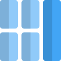 Right bar strip with grid lines parting sections icon