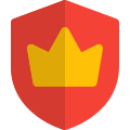 Crown in sheild shaped premium membership logotype icon