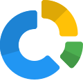 Doughnut Pie chart comparison with multiple sections layout icon