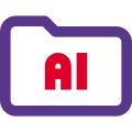 Folder of programming of artificial intelligence isolated on a white background icon