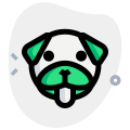 Pug dog tongue stuck-out emoji, mocking and funny icon