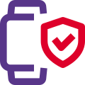 Smartwatch antivirus defensive program installed in built icon