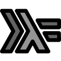 Haskell is a statically typed, purely functional programming language icon