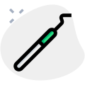 Tweezers to diagnose the tooth decay in two patients mouth icon