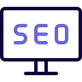 Seo enhancement of web content on computer icon