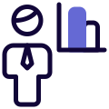 Bar graph chart of the businessman sharing the graph icon