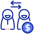Peer to peer payment icon
