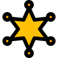 Shariff high rank star badge with circle around it icon