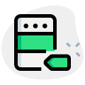 Labeling a server component isolated on a white background icon