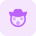 Dizzy emoji expression with cowboy hat and mouth open icon