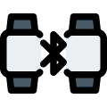 Dual smartwatch connected with bluetooth to each other icon