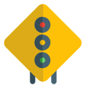 Sign board on a triangular shape lighting icon