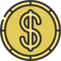 Dollar argent icon