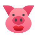 Cochon avec rouge à lèvres icon