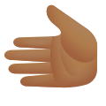 Emoji mit der linken Hand und einem mitteldunklen Hautton icon