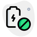 No power or battery banned indication logotype icon