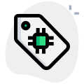 Price tag of a microprocessor isolated on a white background icon