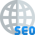 Seo search world isolated on a white background icon