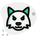 Angry and furious fox emoticon facial expression icon