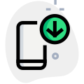 Mobile network with download down arrow symbol icon