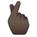 emoji de mano-con-dedo-índice-y-pulgar-cruzado-tono-de-piel-oscuro icon