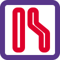 Lane merge logotype for the road traffic sign icon