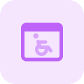 Disability wheelchair logotype website for physical disable icon