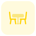 Restaurant table with chairs for two is vacated icon